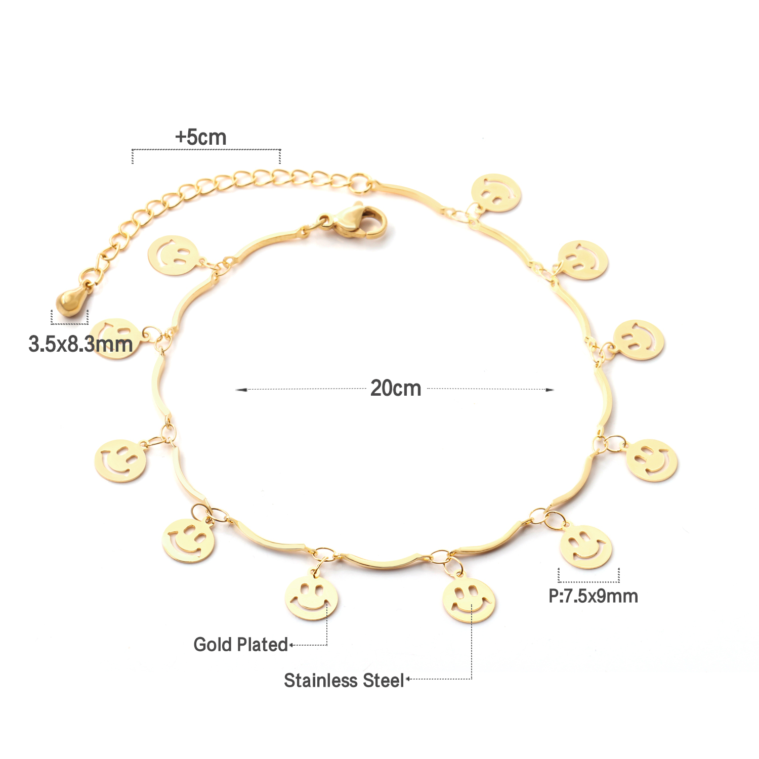 Simple Gold Color Stainless Steel Anklets Bracelets Women Tassel Starfish Leg Chain Heart Tag Foot Jewelry Summer Accessories: SILVER PLATED