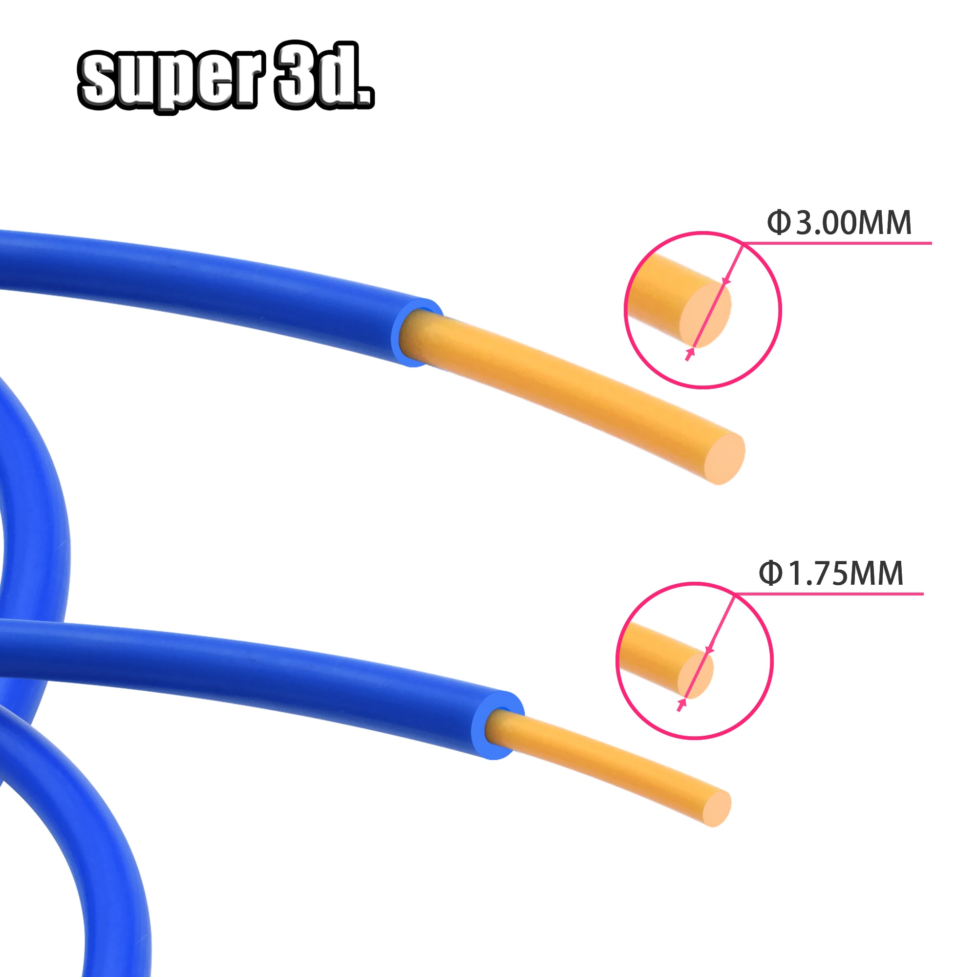 Tube PTFE teflontl-mangeoire hotend RepRap Rostock Bowden extrudeuse 1.75/3.0mm filament ID1.9mmOD4mm Capricornus tube