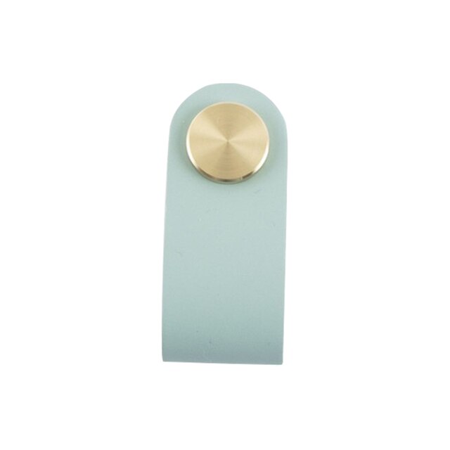 Leather Cabinet Knobs And Handles For Kitchen Cupboard Door Pulls Black Brown Furniture Handle Wardrobe Dresser Knobs: Light blue