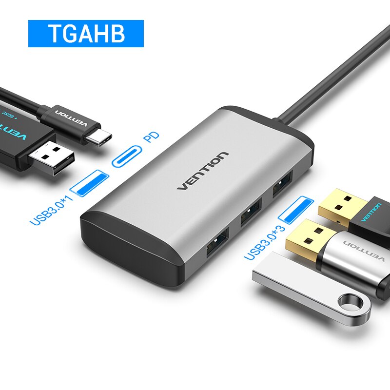 Vention usb c hub type-c  til 4k hdmi  rj45 vga usb 3.0 hub Brygge til macbook pro huawei kamerat 30 usb -c 3.1 splitter havn usb-c hub: 5 i 1 tga