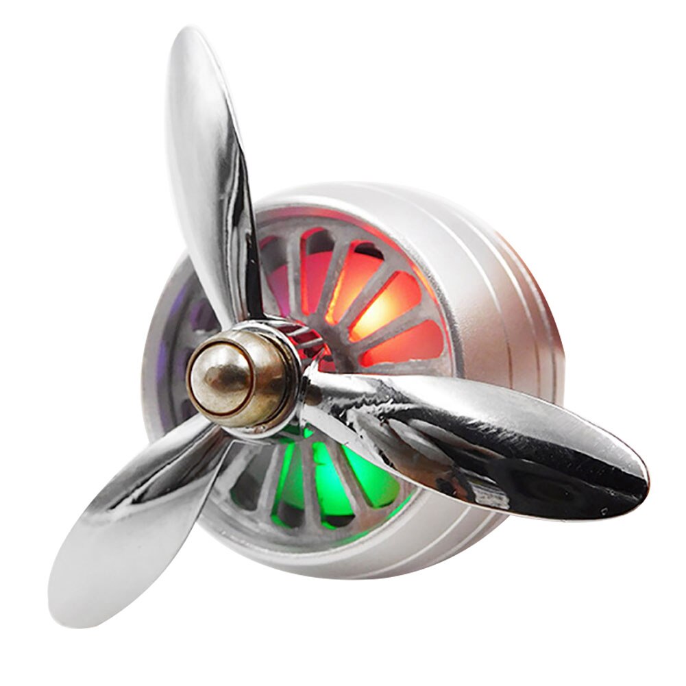 Auto Air Vent Luchtverfrisser Parfum Clip Led Fan Geur Aroma Diffuser Decoratie Fan Auto Decor: Zilver
