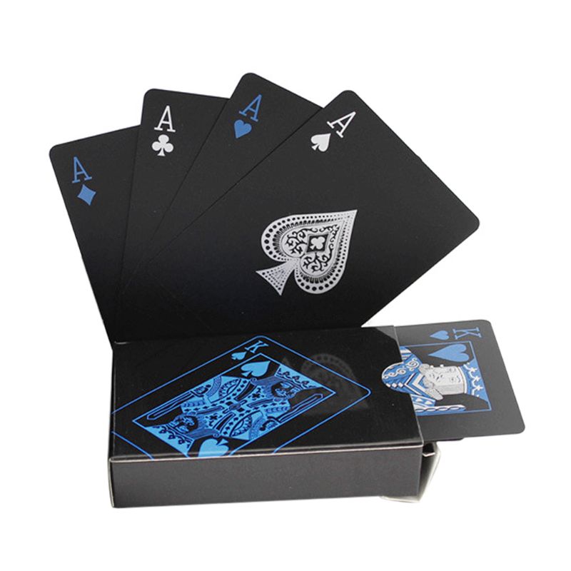 2 Decks Van Waterdichte Poker Kaarten Plastic Pvc Speelkaarten Perfect Voor Party Game Blauw + Rood
