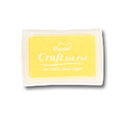 Craft ink pads voor stempels Febric Voedsel Papier 15pcs Rainbow Kleur Veiligheid Niet Giftig kinderen Vinger print Art Kids Gif: yellow
