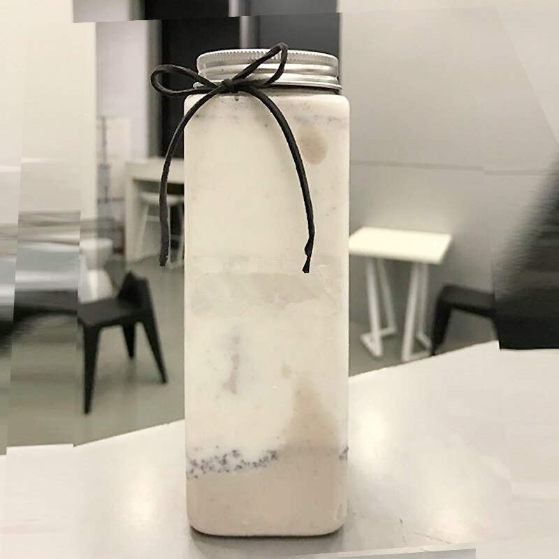 10pcs Net red bubble tea cup packaging plastic cup 500ml square clear bottles cold drinks juice ice coffee beverage cup with lid