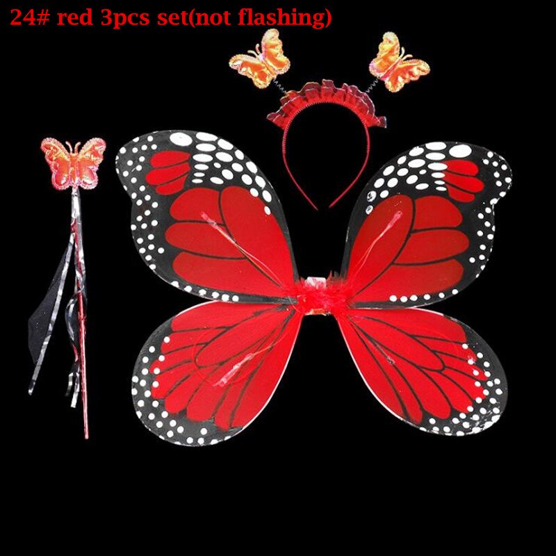 Lumière LED Up papillon aile bandeau fée baguettes jupe enfants princesse Performance Cosplay ensemble lueur fête noël Halloween