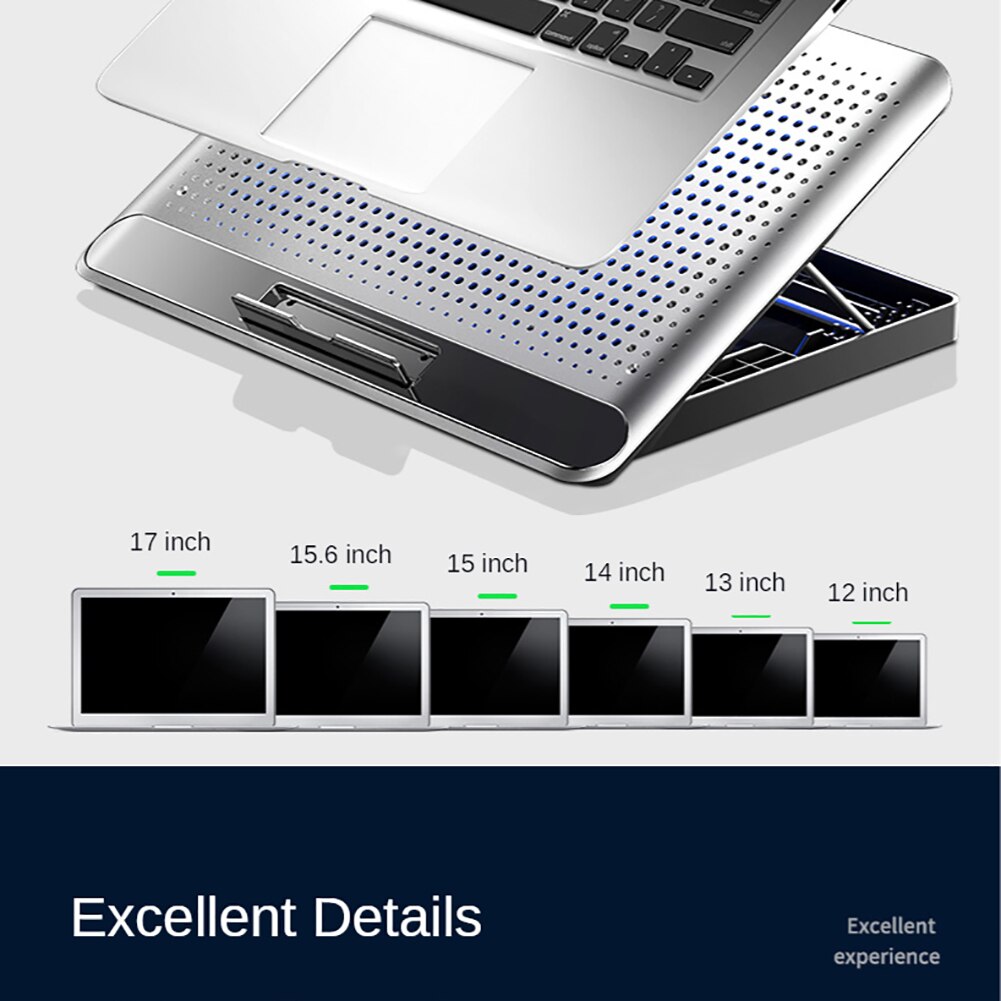 Portable Gaming Laptop Cooler Two USB 17 Inch Large Size Laptop Cooling Pads Speed/Height Adjustable Laptop Stand For Notebook