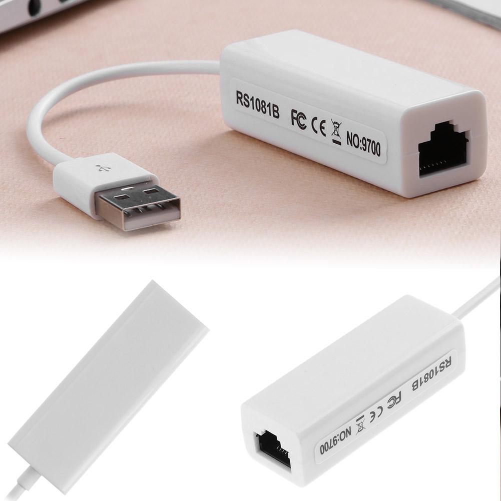 White USB 2.0 to RJ45 LAN Ethernet 100Mbps High Speed Plug and Play Network Adapter for Desktop Laptop Computer