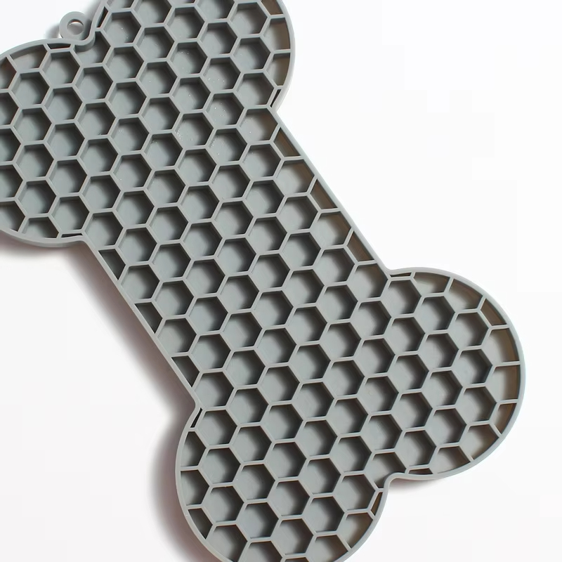Coussin à lécher en Silicone en forme d'os pour chien, beurre d'arachide, bol de nourriture lente, manger pour chats et chiens, tapis d'alimentation