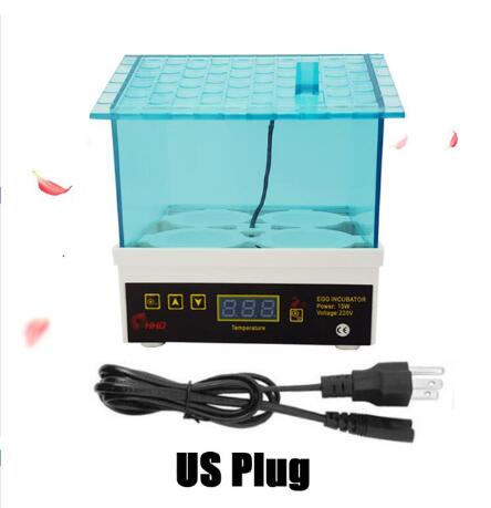 Automatic Digital HHD 4 Eggs Incubator Mini Hatcher Machine Poultry Fully Household Egg Hatching Breeding Machine Small Brooder: US Plug