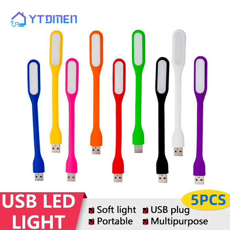 5 stk. bærbar usb ledet mini boklampe leselampe til datamaskintastatur lesing bærbar pc bærbar pc beskytter synet leselampe