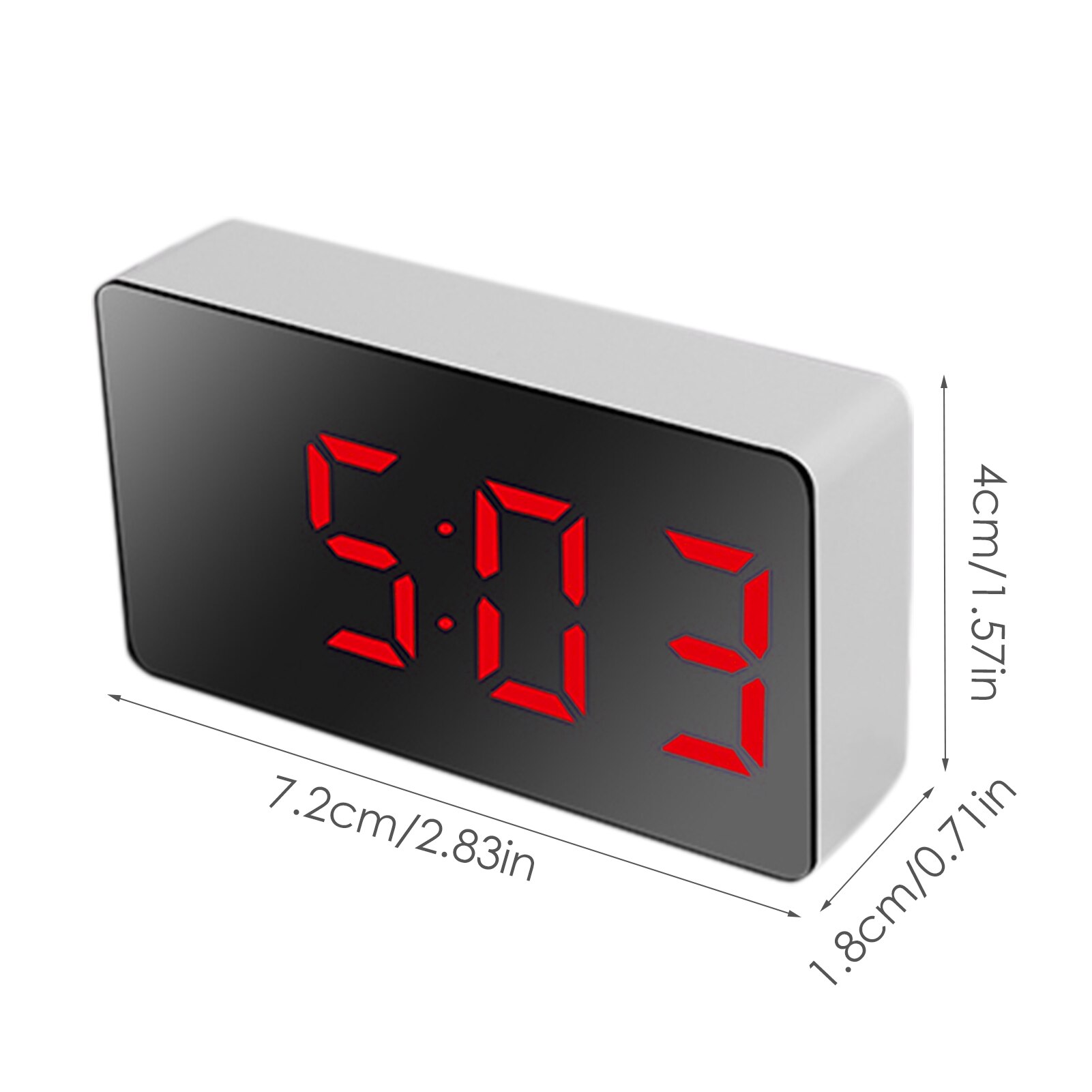 Clock Alarm LED Mirror Clock Electronic Digital Travel Clock Alarm Clock Mirror Car Clock USB Powered Electronic Desktop Clocks