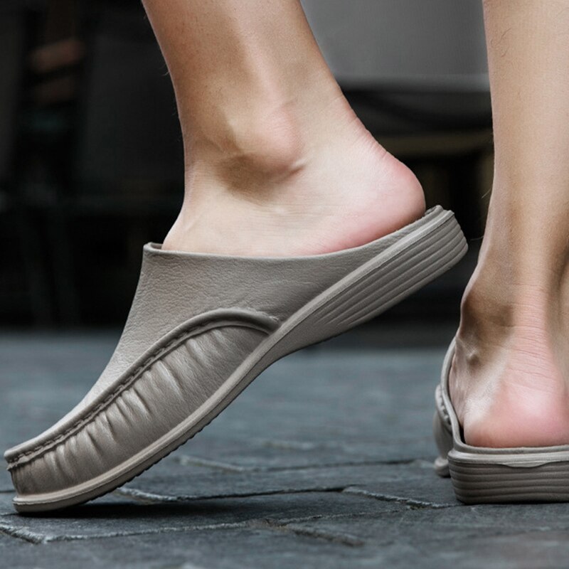 Hommes mocassins sans lacets chaussures de marche décontractées hommes demi-pantoufles confortables pantoufles souples chaussures EVA chaussures plates