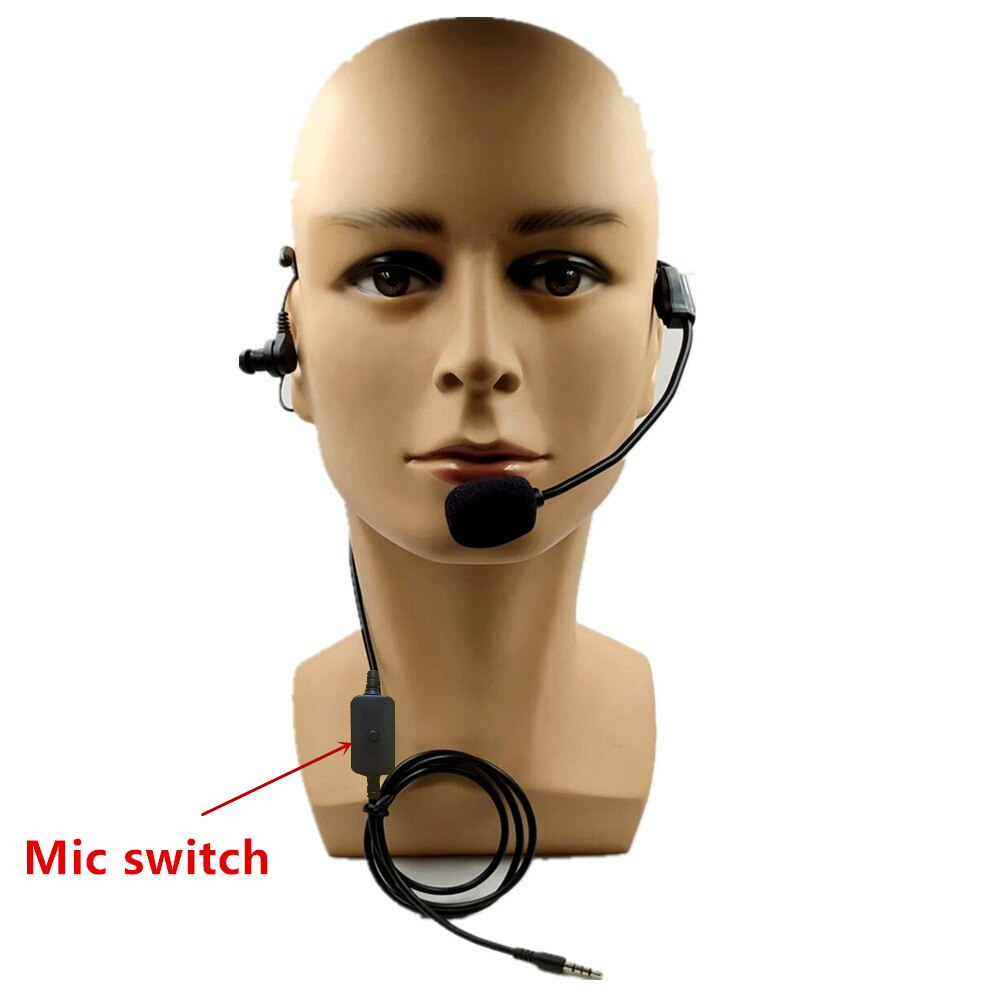 Scheidsrechter Oorhaak Hoofdtelefoon 3.5Mm Headset Met Mic Schakelaar Voor Vnetphone V6 V4 Fbim V2-500C Motorfiets Bt Bluetooth Intercom
