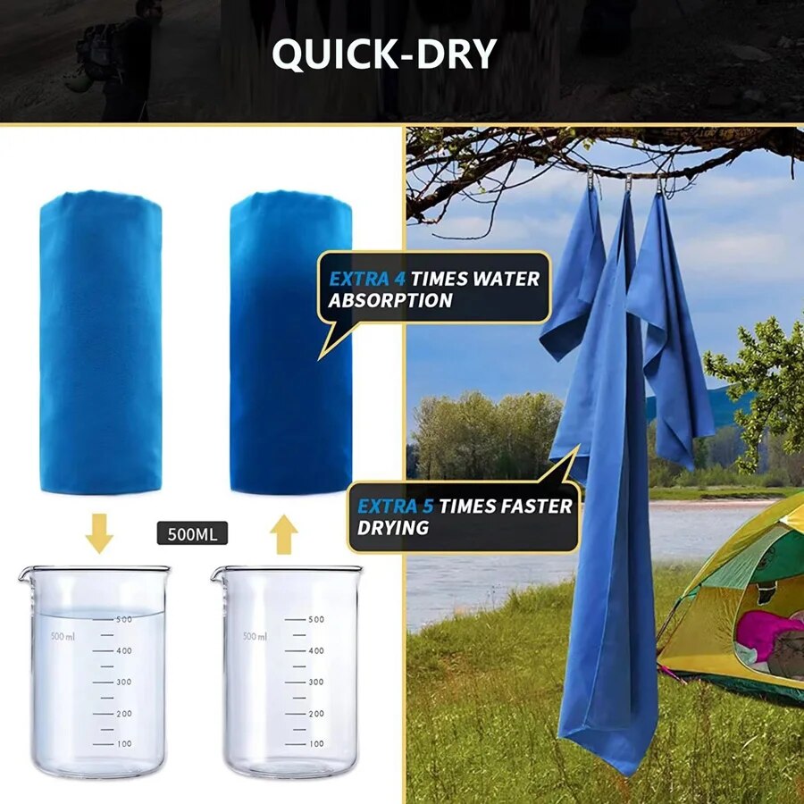 Hurtigttørrende sportshåndklæde 40 x 80/76 x 152cm mikrofiber løb yoga fitness fitness basketball udendørs camping vandreture strandhåndklæder