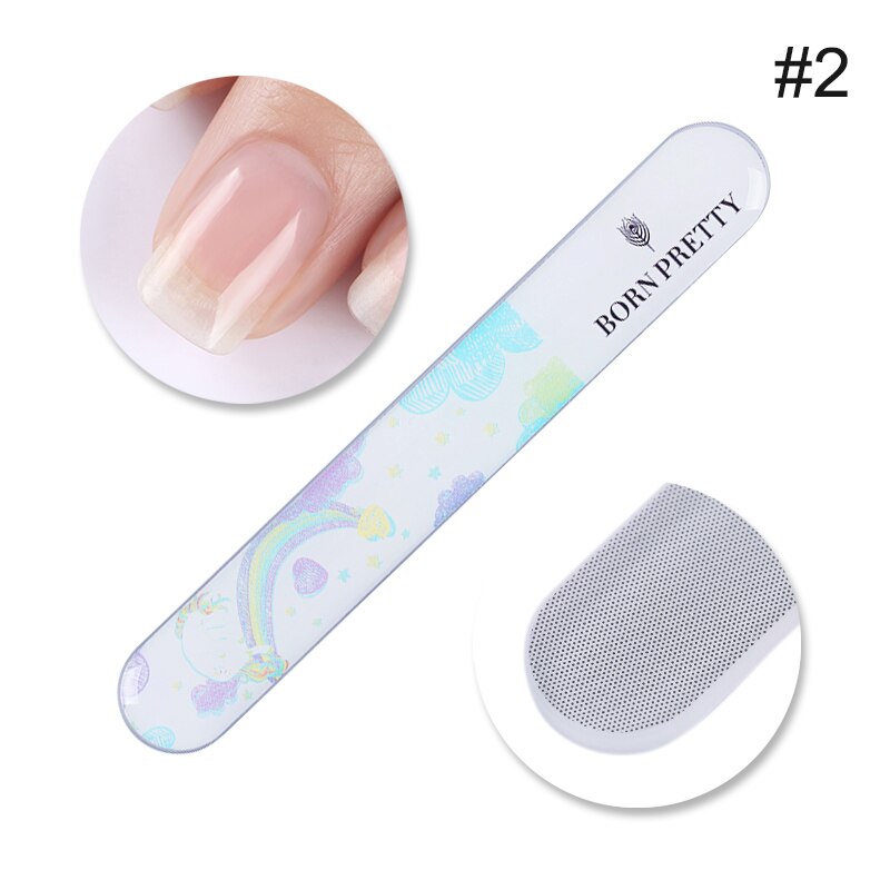 GEBOREN PRETTY Gradiënt Nano Glas Art Nail Buffer File Set Buffing Reinigbare Slijpen Nail Art Manicure Tool UV Gel Polish: Color 2