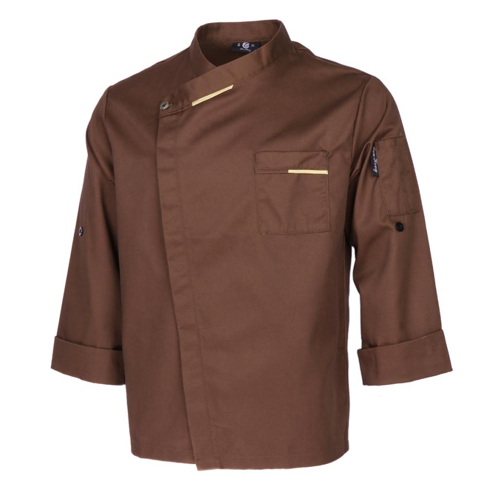 Unisex kokjakker frakke lange ærmer skjorte tjener servitrice køkkenuniformer