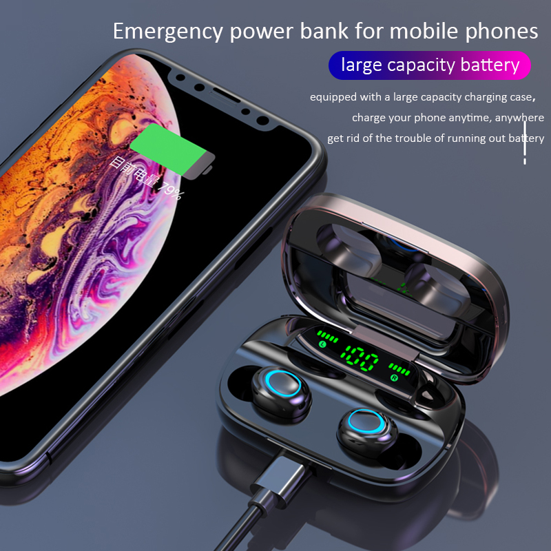 Cordless Headphone Bluetooth Earphone TWS Earphones Wireless Headphones Noise Canceling Handsfree Headset Earbuds For Mobile