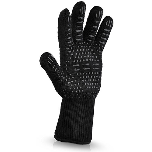 1/2 Uds guantes de barbacoa 300-500 grados centígrados extremo aramida resistente al calor guantes de seguridad parrilla BBQ Forro de algodón para cocina herramienta de horneado: 1 pc