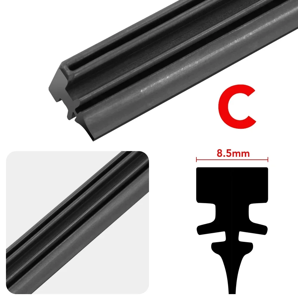 Tiras de goma para limpiaparabrisas de coche, repuesto de escobilla de limpiaparabrisas, piezas de repuesto, todo tipo de estaciones, limpiaparabrisas, cuchilla, accesorios suaves para coche: Blanco / 26"