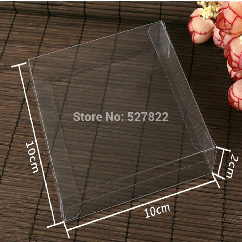10x10x2 CENTIMETRI di Nozze Bomboniere E Ricordini Scatole In PVC Trasparente DA SPOSA Scatole E Confezioni Per Dolci SCATOLE di Torta Cibo Regalo di Imballaggio di Plastica In PVC