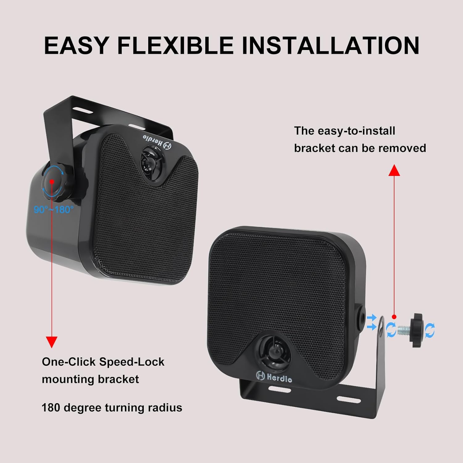 Herdio-caja marina resistente al agua para barco, altavoces para exteriores montados en superficie para Skid Steer ATV UTV RZR, carrito de Golf, 4 pulgadas