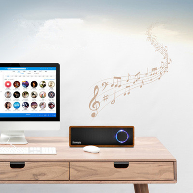 1500Mah Speaker Versterker Studio Monitor Speaker Bluetooth Headset Luidspreker Met Subwoofer Sl-50 Houten Draadloze Bluetooth Retro