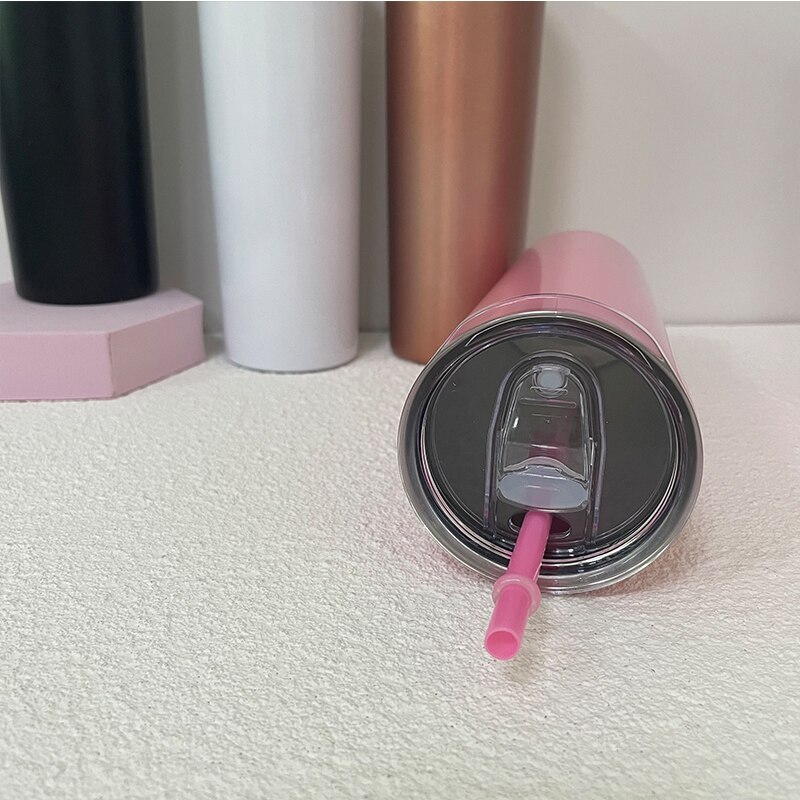 20 unzen Dünne Trinkgläser Edelstahl Wein Becher Mit Strohhalme Deckel Doppel Zauberstab Vakuum Isolierte Flasche Kaffee Milch Tassen13 Farben