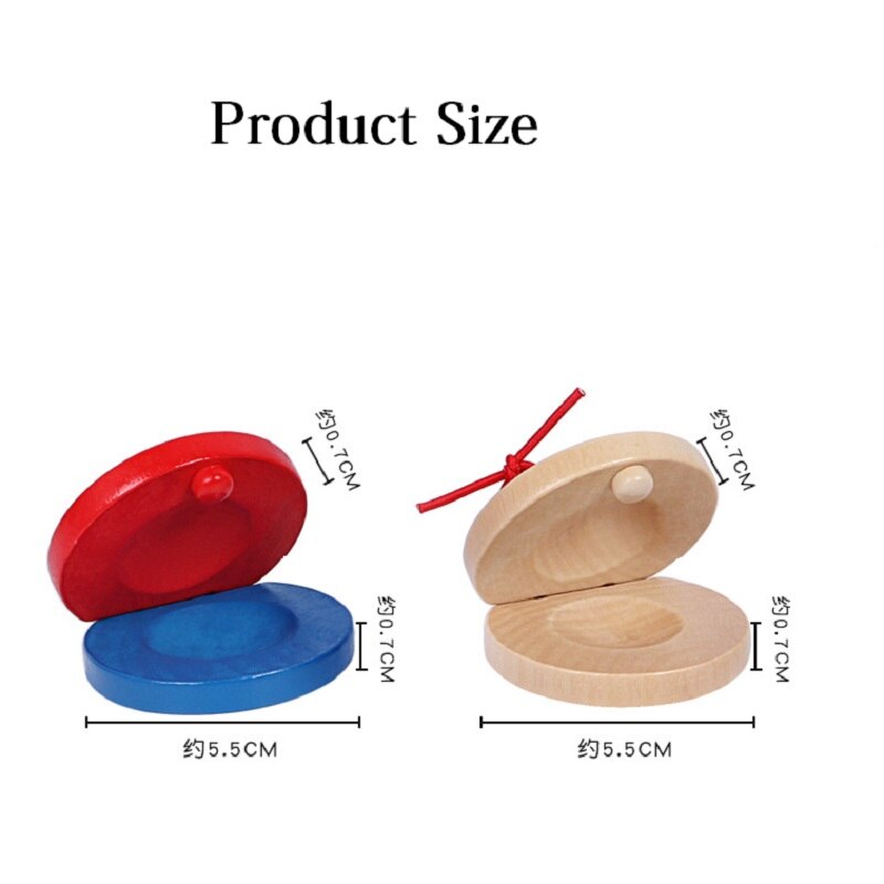 Juguetes para niños castañuelas de madera percusión instrumento Musical educación desarrollo intelectual del niño capacidad de escucha