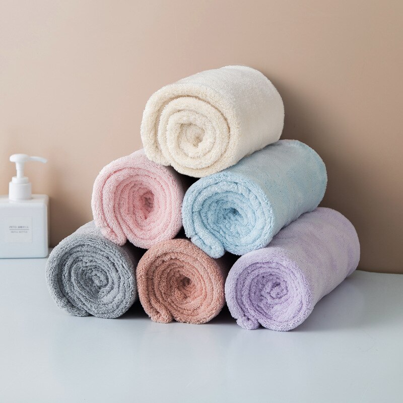 1 toalla de microfibra de vellón de 24x63cm para mujer, toalla para el cabello para baño súper absorbente, Toalla de baño de secado rápido, gorro de secado para cabello, toalla de salón
