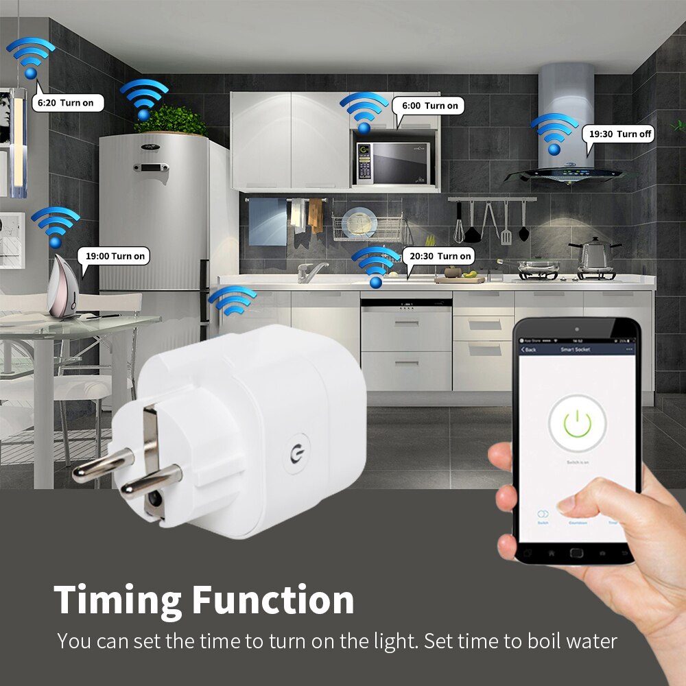 ZigBee Smart Plug 16A Adapter Power Monitor Timer Socket Remote Control Tuya Wireless Outlet for Alexa Google Home Assistant HUB