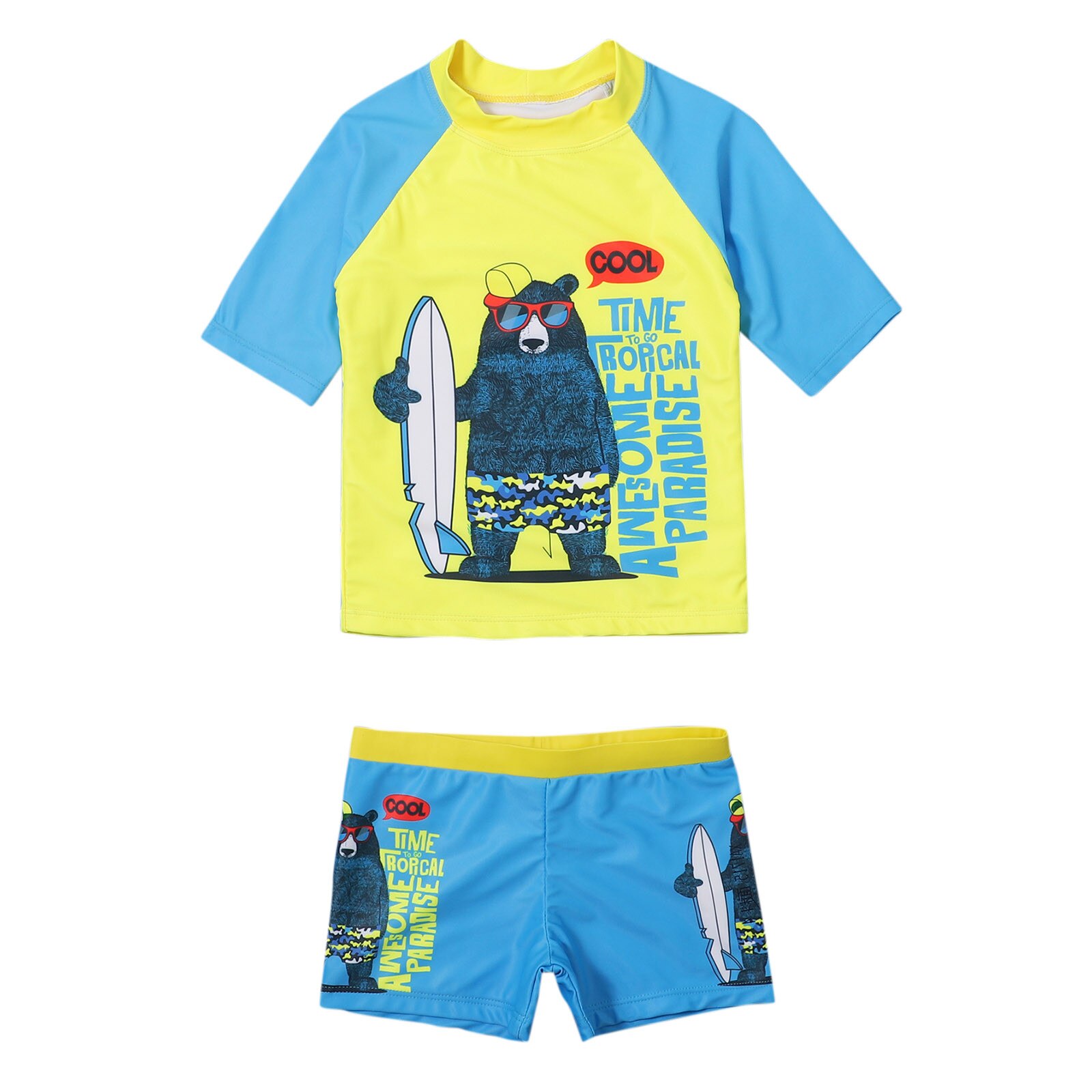 Peuter Baby Jongens Badmode Kleding Cartoon Brief Korte Mouw Badmode Badpak Zomer Outfits Kinderkleding: 8T