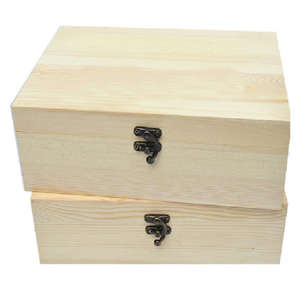 Thuis Opbergdoos Natuurlijk Houten Met Deksel Gouden Slot Briefkaart Organizer Handgemaakte Ambachtelijke Sieraden Case Houten Doos Kist NIEUW