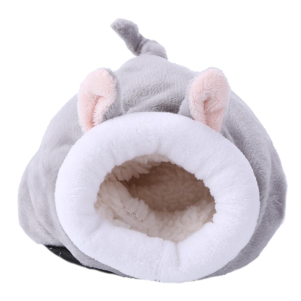 Invierno cálido nido de hamsters erizo cama de yurta perreras ratón pollo Casa de algodón Animal PEQUEÑO camas Cueva, suministros para mascotas, rata ratones nido: Gris