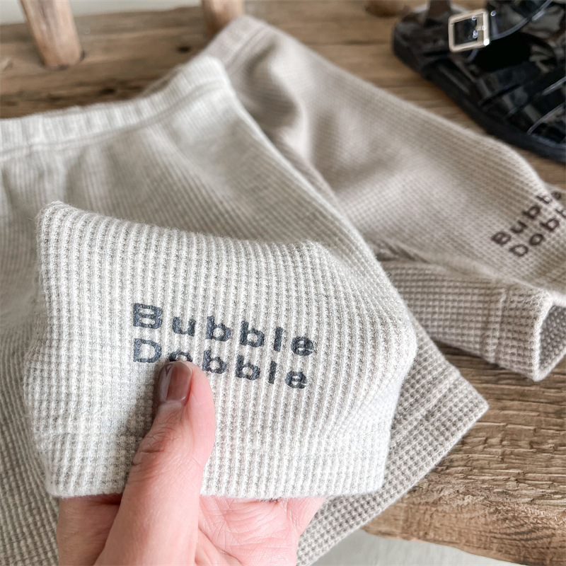 Pantaloncini elastici con stampa lettere per neonate estive 1-6 anni pantaloncini skinny morbidi per bambini