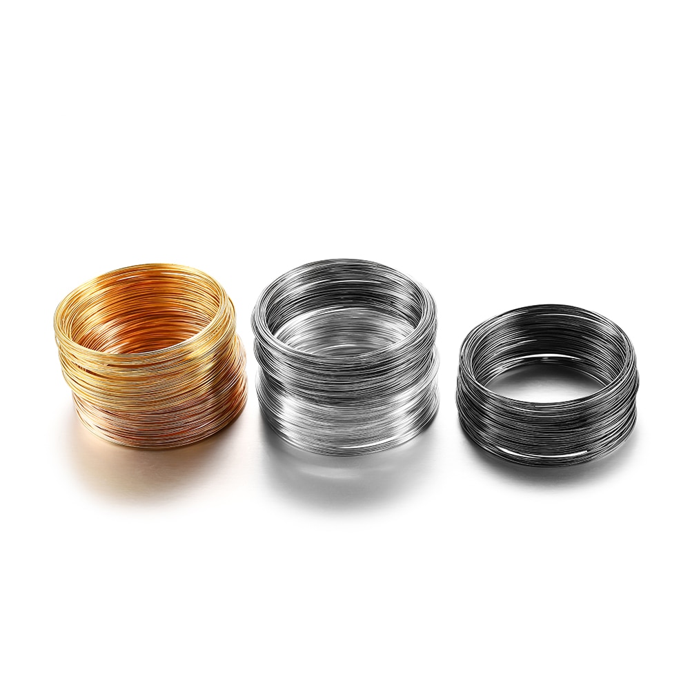 100 Loops/Lot 0.6Mm Geheugen Draad Koord Staal Kralen Draad Handmake Armbanden Oorbellen Koord Voor Diy Sieraden Maken accessoires