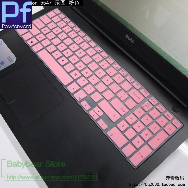 Silikonowa klawiatura do laptopa obudowa ochronna do Dell Latitude 15 3500 3550 3560 3570 3580 3590 15.6&quot;: pink