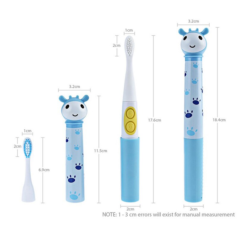 Cepillo de dientes eléctrico de música para niños con vibración en forma de Animal cepillo de dientes eléctrico a prueba de agua cerdas de silicona suave + cabeza de reemplazo