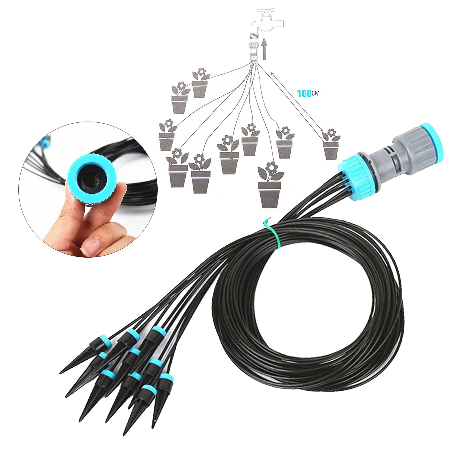 Automatic Drip Irrigation System Kit Sprinkler Garden Watering DIY 10 Heads