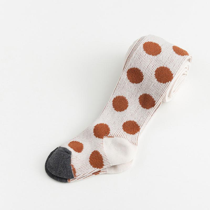 Baby Herbst Winter Strumpfhosen Baby Kleinkind Art Mädchen Rippen Strümpfe Baumwolle Warme Strumpfhosen Süssigkeit Farbe Gedruckt Punkte Engen: wie Foto1 / L 5 zu 8T