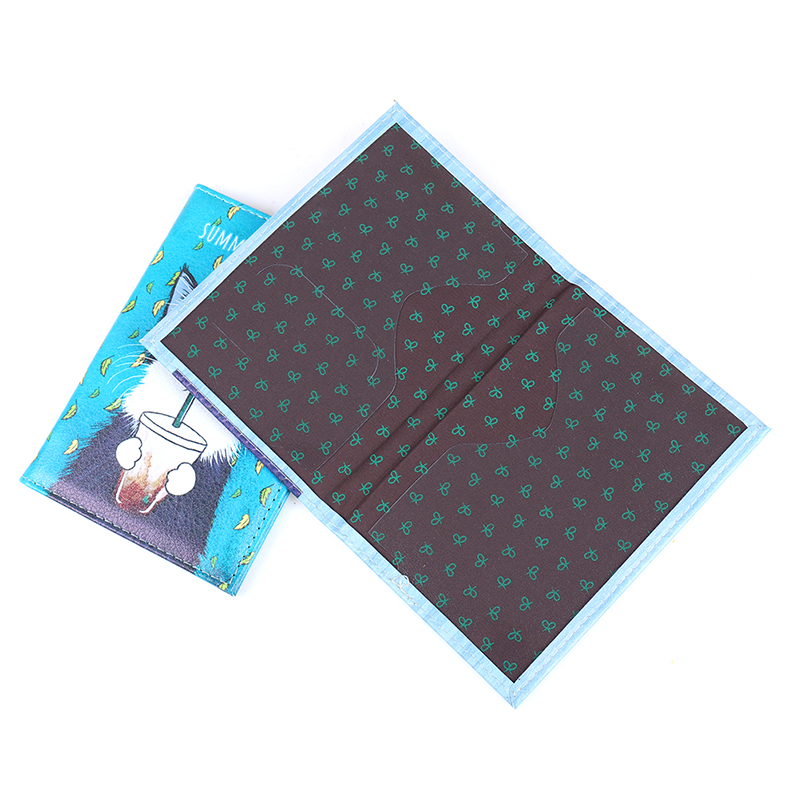 Cat Passport Cover Travel Wallet Pu Leather Case Document Organizer Protector