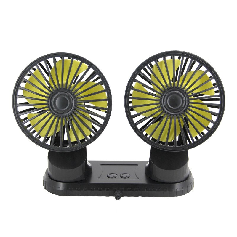 Ventilador de coche de doble cabeza con USB, accesorios creativos para coche, aire acondicionado portátil para automóvil, ventilador de refrigeración automático: Default Title