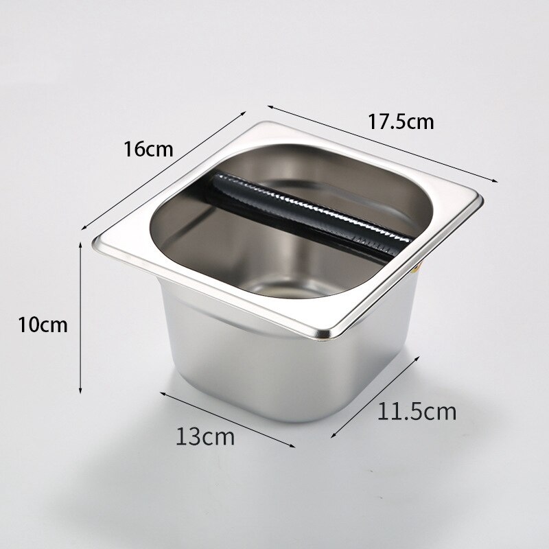 Stainless Steel Espresso Coffee Knock Box Container with Rubber Bar for Coffee Machine
