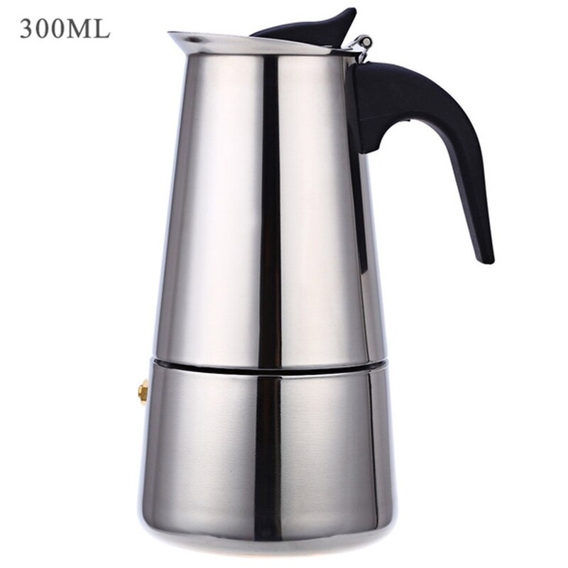 Stainless Steel Moka Coffee Pot Espresso Percolator Portable Coffee Maker Pot Percolator Drink Tool Cafetiere Latte Stovetop: 300ml