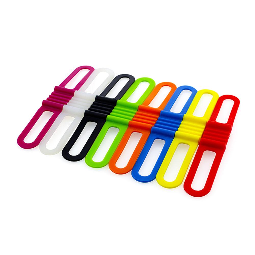 8 colors Bicycle Fixing Strap Headlight Bracket Handlebar Silicone Strap Mountain Bike Riding Accessories: Default Title