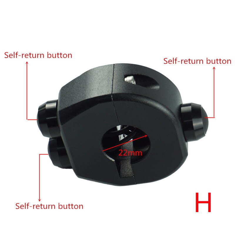 25mm 22mm Aluminium CNC Motorrad-Lenker Montieren Scheinwerfer Nebel Licht Horn Bremse AUF/aus Anfang Tözehn 3 Geschmack Schalter: Schwarz(H)