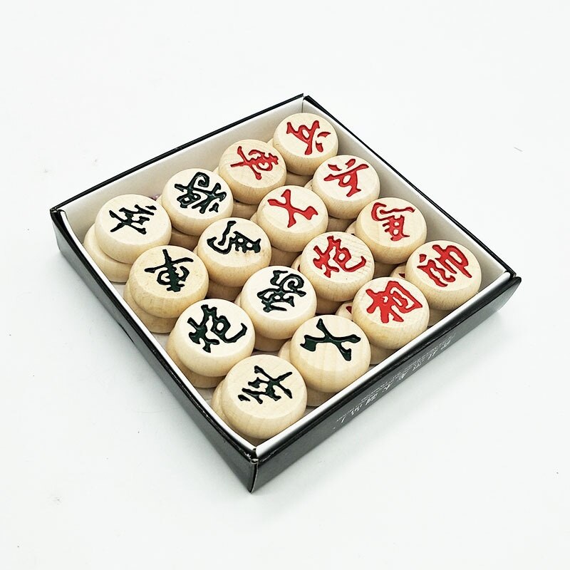 Traditionelt xiang qi træ kinesisk skak bærbart checker spil