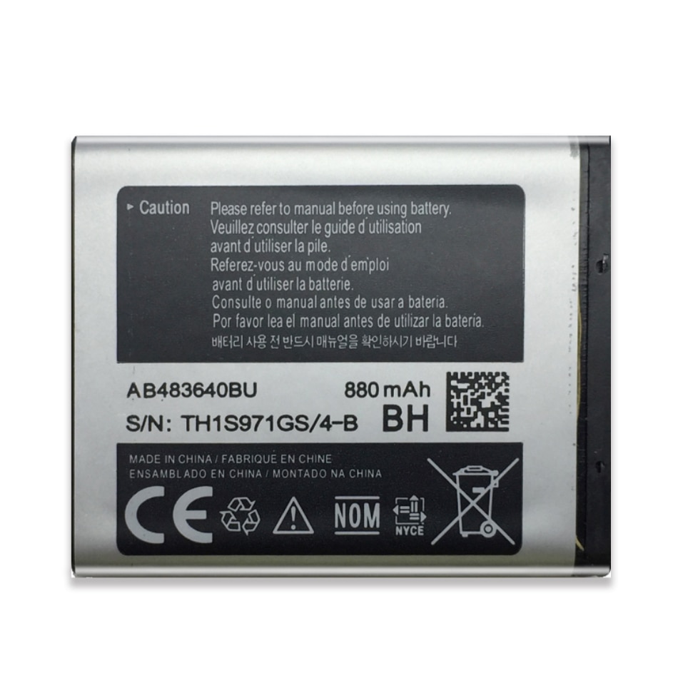 AB483640BU Battery For Samsung GT-C3050C GT-S7350C SCH-F619 GT-C3050 SGH-F110 SGH-F118 SGH-E740 SGH-L600 800mAh + Free Cable