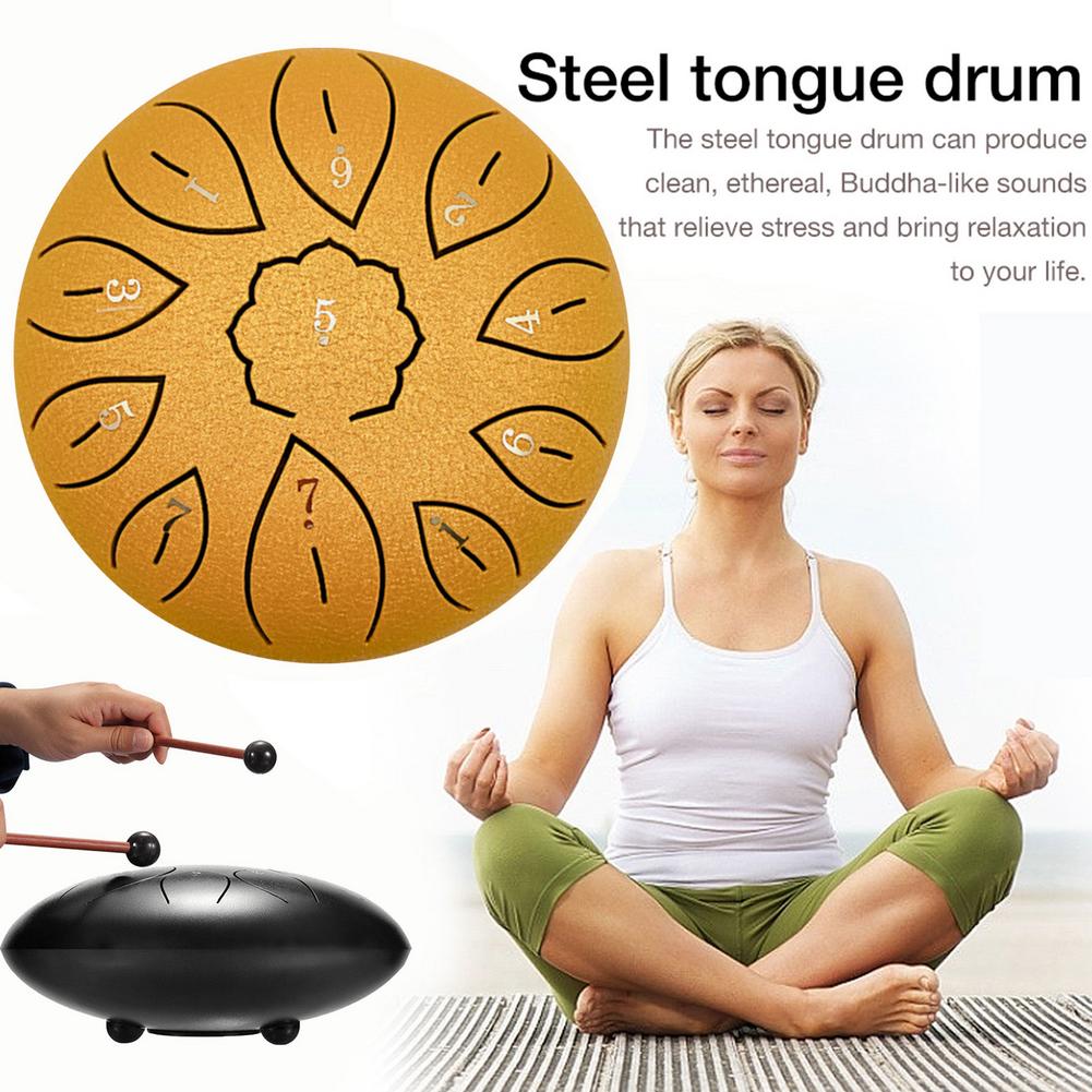 6 Inch Mini Drum 11 Tone Staal Tong Drum Tune C Percussie Hand Pan Drum Met Gewatteerde Drum Tas Musical instrumenten