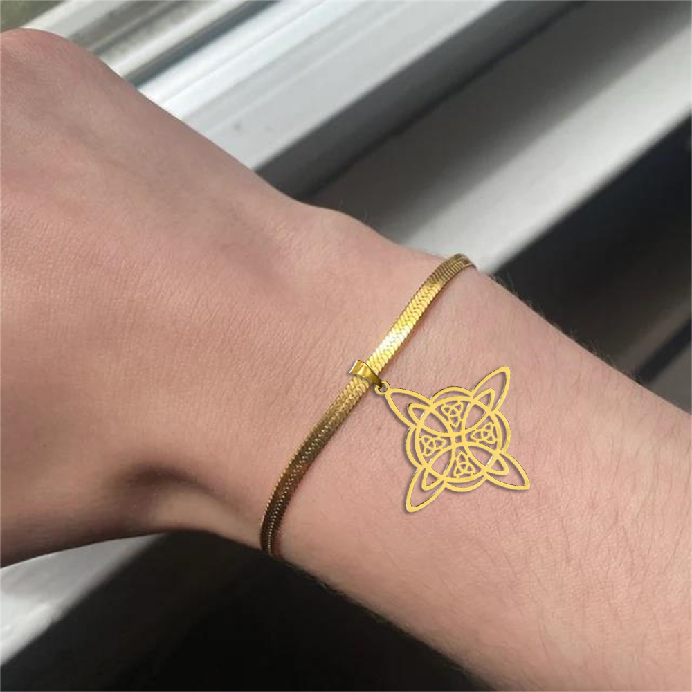 Mode Heks Knoop Hanger Armband Voor Vrouwen Classic Snake Ketting Rvs Gold Kleur Armband Sieraden