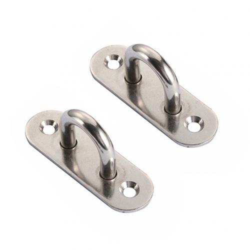 2Pcs Stainless Steel U-shape Pad Eye Plate Wall Mount Hammock Fixed Hook Base Multi-Function Hammock Hammock Hook Metal Base: M